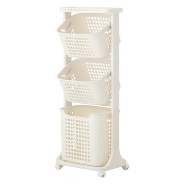 comet Home 移動式三層洗衣籃  434 x 333 x 1089mm  象牙白