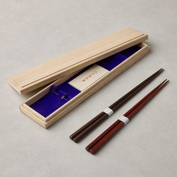 龜甲六角木筷-兩件組(21/23cm)-禮盒裝
