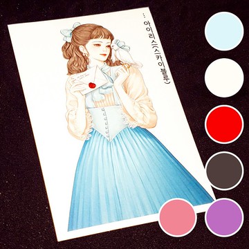 Iris (6colors) 7 (honne market) 人物貼紙 女孩貼紙 blackracoon