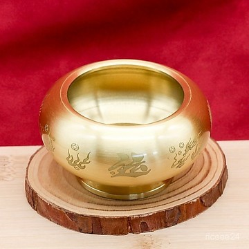 紫南宮過爐開光🙏🏻9月初更新-黃銅聚寶盆可旋轉創意銅工藝品桌麵擺件聚米缸辦公室招財裝飾品 NDST