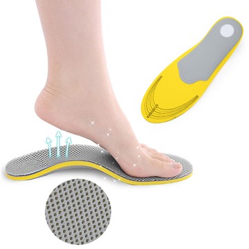 【杰恆】los0534熱銷款網格足弓墊扁平足男女美正鞋墊內外八字美形