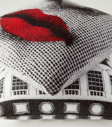 Fornasetti Kiss jacquard cushion