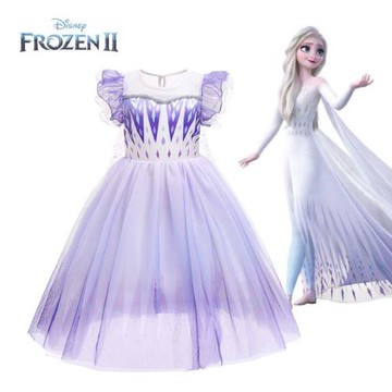 新款迪士尼女童艾莎公主裙萬圣節冰雪奇緣2愛莎elsa cos活動表演