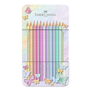 輝柏FABER-CASTELL三角點鑽馬卡龍色鉛筆/201910/粉色系/12色/盒