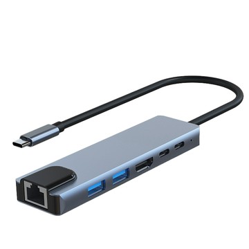 HUB－TypeC BASEE 6合1 Type-C多功能極速PD快充HUB集線器 HDMI網卡轉接器 充電傳輸擴充轉接頭