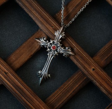 +天狼星+ 925純銀飾 十字架晶鑽項鍊墜飾 鑽色可換 單墜價