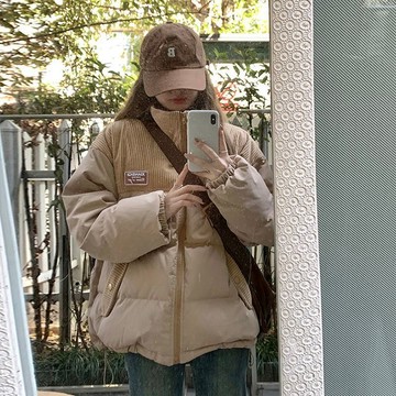 【砂糖夢境】反季棉服女短款2025年新款小個子韓版寬鬆時尚麪包服冬季棉服