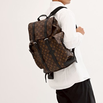Louis Vuitton LV M43735 Christopher MM 經典花紋大容量抽繩束口後背包 現貨