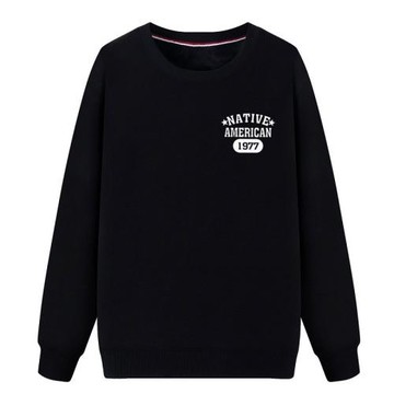 秋冬季男士休閑印花套頭衛衣加大碼寬松長袖T恤加絨圓領保暖外套