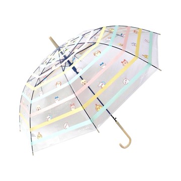 日常生活用品 條紋吉伊卡哇透明傘 58cm (JN4031)