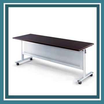 【屬過大商品，運費請先詢問】辦公家具 HS-1845E 銀桌架 黑胡桃桌板 會議桌 辦公桌 書桌 桌子