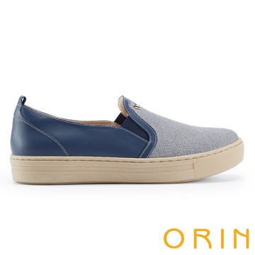 ORIN 簡約真皮拼接休閒鞋 藍色 #24715