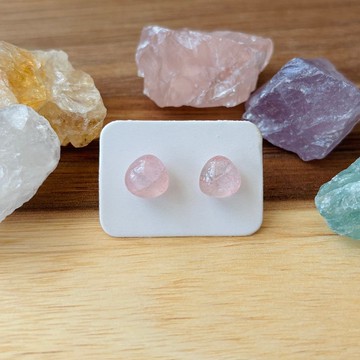 石光-天然礦石耳環-粉晶02