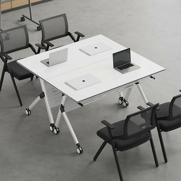 會議桌 長桌 洽談桌 免運 附發票 折疊培訓桌移動長條桌組合拼接培訓多功能會議條形桌椅會議桌課桌