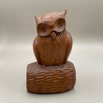 貓頭鷹木雕・老件