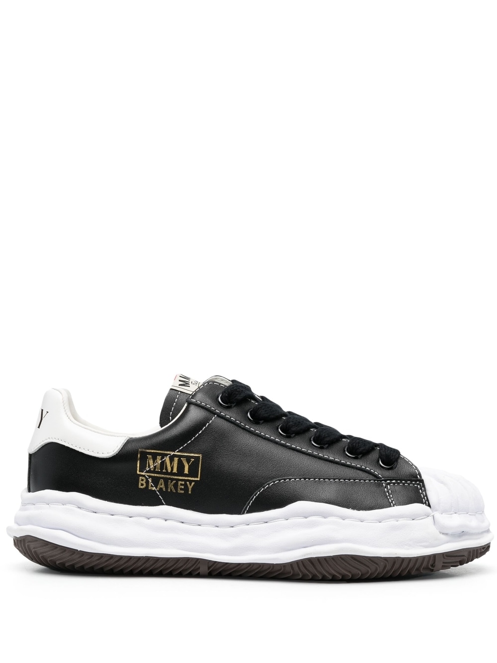 Maison Mihara Yasuhiro - low-top chunky sole sneakers - men - Calf Leather/Calf Leather/Rubber/Fabric - 45 - Black