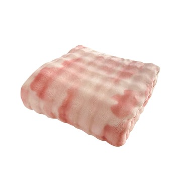 【jbn】漸層雪絨雙面加厚仿兔毛泡泡毯/萬用保暖空調毯-150x200cm-多色可選-櫻吹雪