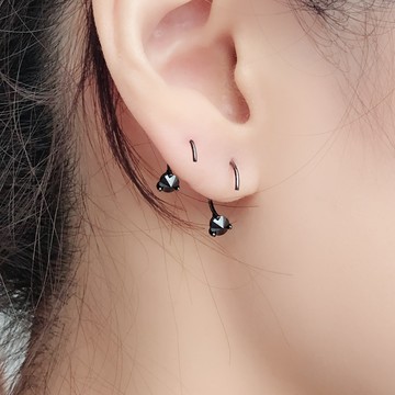 Quenby 925純銀 率性男女通用款耳環/耳針