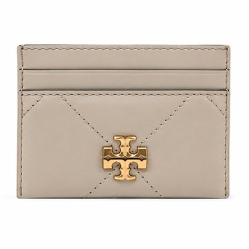 TORY BURCH KIRA 菱格紋卡片夾(灰褐)