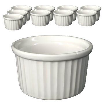 TATUNG 大同磁器 圓形烤盅10個組 - 焗烤甜點烘焙適用  白色  1組