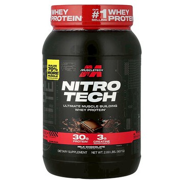 MuscleTech, Nitro-Tech™ 乳清蛋白，牛奶巧克力味，2 磅（907 克）