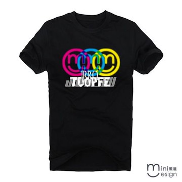 Minidesign-3個笑臉潮流設計短T 五色