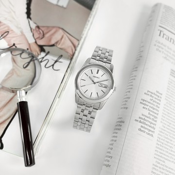 SEIKO 精工 / SCXC007 / 簡約時尚 夜光 星期日期 日本機芯 不鏽鋼手錶 白色 37mm