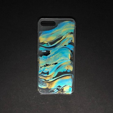Acrylic 手繪抽象藝術手機殼 | iPhone 7/8+ | Blue Hammock