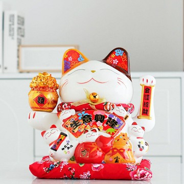招財貓 招財貓自動搖手陶瓷招財貓擺件店鋪開業送禮家居擺件裝飾禮品批發「限時特惠」