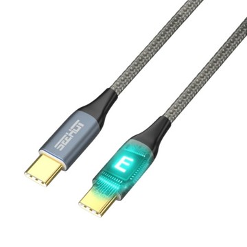 Seehot USB-C to C 100W PD鋁合金充電傳輸線2.5M(灰) SC-CC914G