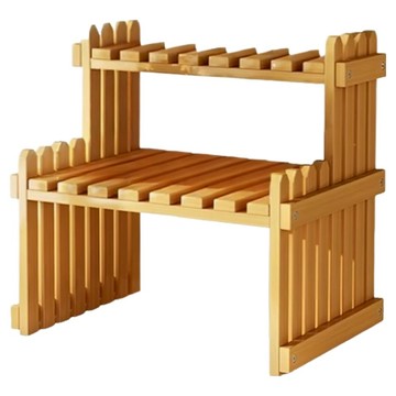 德利生活 階梯式楠竹花架 楠竹材質堅硬 適合家居擺設 長27CM 寬21CM 高30CM  原色30款 桌面無附輪  1個