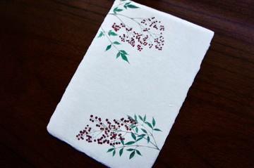 和紙明信片【南天竹】