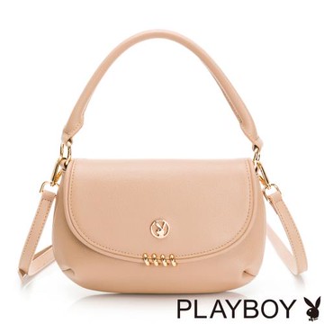 PLAYBOY - 手提包附長背帶  Flat系列 - 卡其色