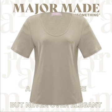 基本款竹節紋彈力短T