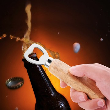 創意木柄開瓶器不銹鋼啤酒啟子啟瓶器便捷汽水起子家居常用酒具
