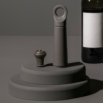 《Vacu Vin》Loop抽真空器+酒瓶塞-石墨灰-- 紅酒塞 真空瓶塞 保鮮瓶塞 葡萄酒塞