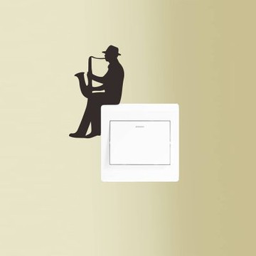 【MR.ZAKKA】創意萬用裝飾貼紙-現代風格 吹薩克斯風的男人剪影 居家布置 DIY可移式壁貼 無痕壁貼 牆貼