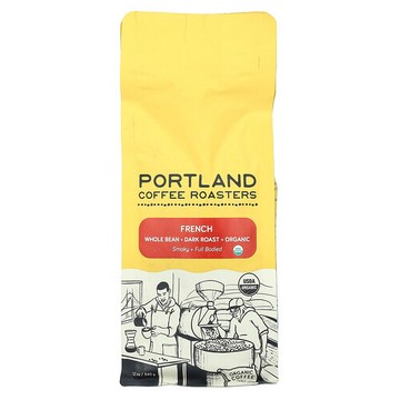 Portland Coffee Roasters, 有機咖啡，法式，全豆，深度烘焙，12 盎司（340 克）