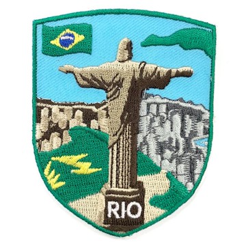 DIY刺繡徽章 巴西 里約 熱內盧耶穌背面 Patch熨斗刺繡徽章 胸章 立體繡貼 裝飾貼 繡片貼 燙布貼紙 文青設計 _廠商直送