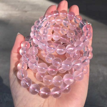 天然冰種星光粉水晶手六芒星莫桑比克圈旺姻女款正品配