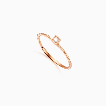 FRANKNESS  18K玫瑰金經典四爪鑽戒 - 沐光塔 (雙色)