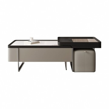 【IDEA】艾瑪雙桌岩板置物抽屜茶几/餐桌 矮桌/客廳桌(和室桌/長方桌130CM