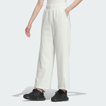adidas 愛迪達 長褲 女款 運動褲 寬鬆版 LOUNGE WARM PNT 白 JJ1123