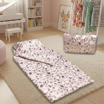 【Caliphil佳麗惠寢具】小森粉 / 120x150cm/ 德國防螨抗菌睡袋 / 鋪棉冬夏兩用 / 含兒童四季被胎 / 小鹿