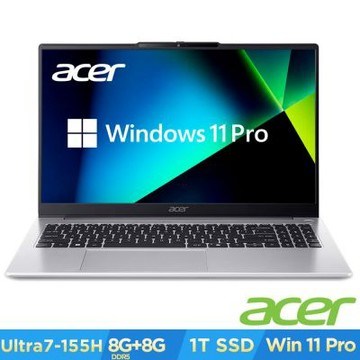 Acer 宏碁 Aspire Pro APRO15-74P-78W8 15.6吋AI 商務筆電(CU7-155H/16G/1TB/Win11P)