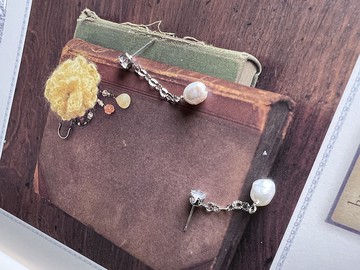 義大利純銀天然珍珠耳環 純銀 水晶鑽 天然珍珠