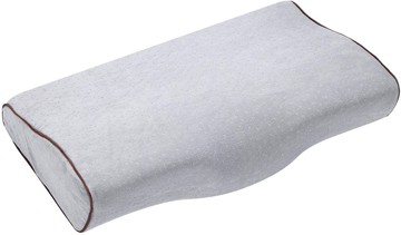 【日本代購】Booberg 枕頭 添加竹炭 安眠枕 低反彈 枕頭 人體工學設計 抗菌 除臭 睡眠 頸枕 50x30釐米 灰色