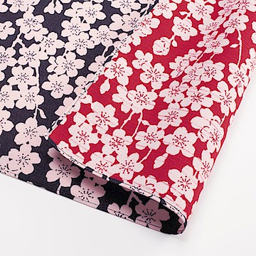 日本Prairiedog 伊砂文樣兩面風呂敷/便當巾-垂枝櫻花(深藍/紅)