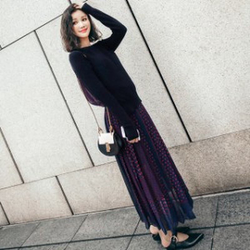ロングワンピース 冬 ロングワンピース 長袖 ロングワンピース 秋冬 フェミニン ワンピース 可愛い ワンピース ニットワンピース ネイビ 通販 Lineポイント最大1 0 Get Lineショッピング