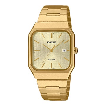 CASIO 卡西歐 MTP-B185G-9AV 經典設計日期顯示時尚風格腕錶 金 32.5mm